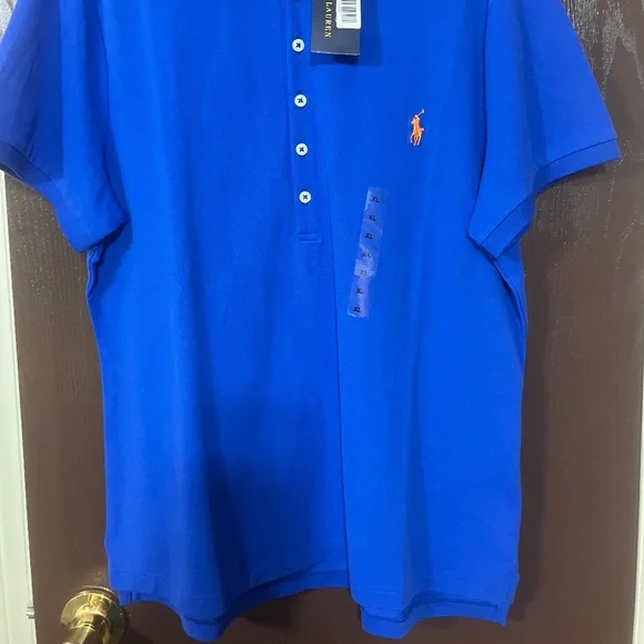 NWT - Ralph Lauren Women's Short Sleeve Polo, Iris Blue - XL/TG Slim Fit - Picture 2 of 10